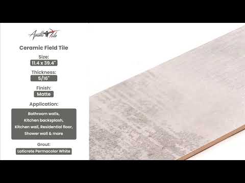 Bone White 12x40 Field Matte Ceramic Tile (2 pack, 6.24 sq ft/case)