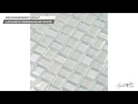 White 12x12 Brick Glossy Glass Mosaic Tile (5 pack, 4.83 sq ft/case) - Sample