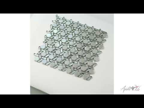 Silver 12x12 Glossy Hexagon Glass Mosaic Tile (10 pack, 9.67 sq ft/case)