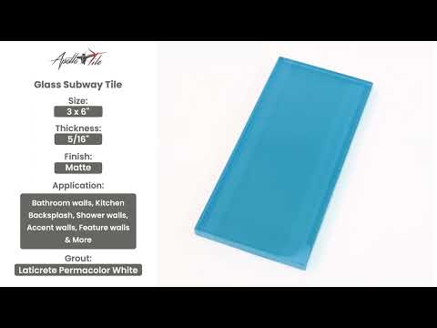 Sapphire Blue 3x6 Glossy Subway Glass Tile (40 pack, 5 sq ft/case)