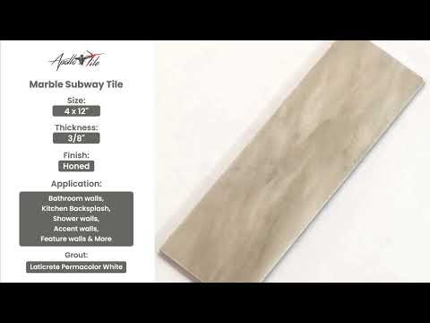 Gray 4x12 Honed Subway Bardiglio Nuvolato Marble Tile (15 pack, 5 sq ft/case)