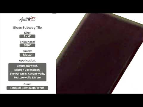 Ash Gray 3x6 Matte Subway Glass Tile (40 pack, 5 sq ft/case)