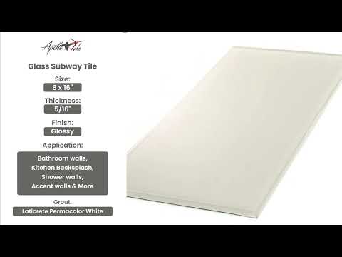 Lace White 8x16 Glossy Subway Glass Tile (15 pack, 13.33 sq ft/case) - Sample
