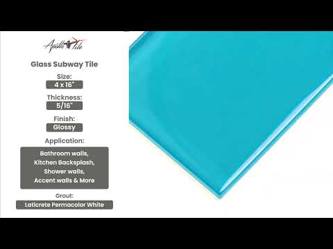 Sapphire Blue 4x16 Glossy Subway Glass Tile (12 pack, 5.33 sq ft/case)