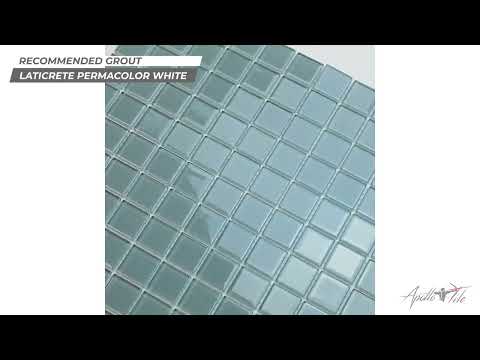 Stone Blue 12x12 Glossy Square Glass Mosaic Tile (10 pack, 9.67 sq ft/case)
