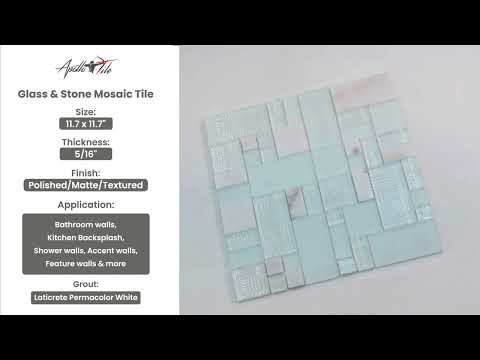 Pearl White 12x12 Polished Matte Textured Multi-shaped Glass Stone Mosaic Tile (5 pack, 4.75 sq ft/case) - Sample