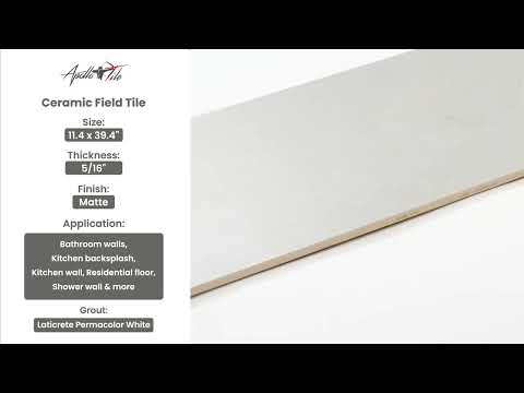 Bone White 12x40 Matte Field Ceramic Tile (4 pack, 12.45 sq ft/case) - Sample