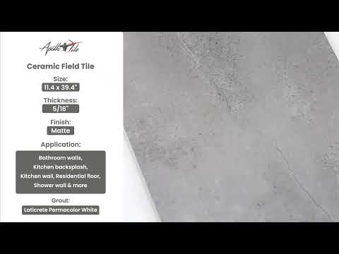 Platinum Gray 12x40 Matte Field Ceramic Tile (4 pack, 12.45 sq ft/case) - Sample