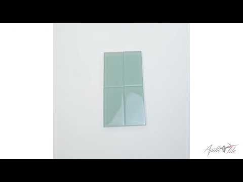 Blizzard Blue 3x6 Glossy Subway Glass Tile (40 pack, 5 sq ft/case)