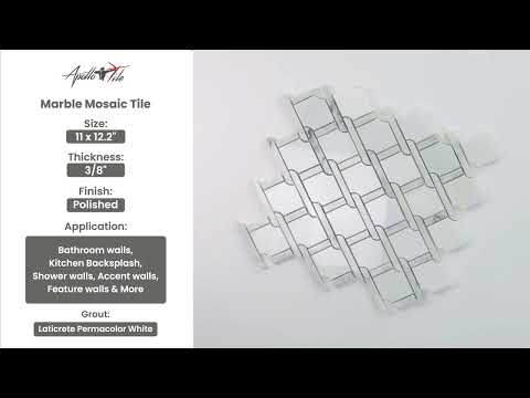 White 11x12 Polished Diamond Marble Mosaic Tile (5 pack, 4.66 sq ft/case)