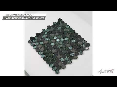 Gray 11x11 Glossy Matte Hexagon Glass Mosaic Tile (10 pack, 8.63 sq ft/case)