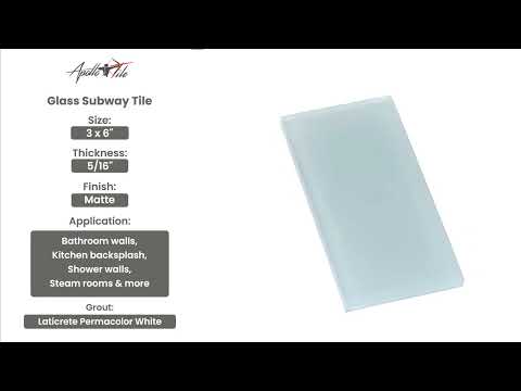 Gray 3x6 Matte Subway Glass Tile (40 pack, 5 sq ft/case)