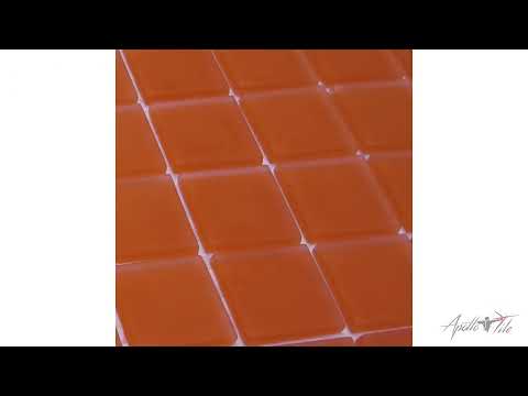 Orange 12x12 Matte Square Glass Mosaic Tile (10 pack, 9.67 sq ft/case)