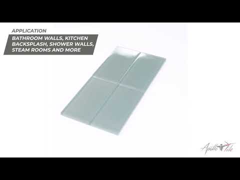 Stone Blue 3x6 Glossy Subway Glass Tile (40 pack, 5 sq ft/case)