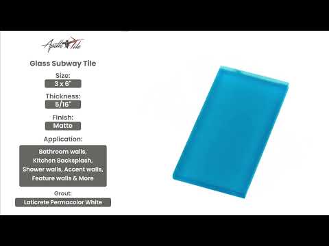 Cerulean Blue 3x6 Matte Subway Glass Tile (40 pack, 5 sq ft/case)