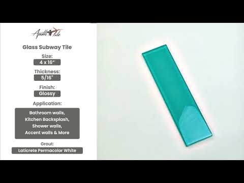 Sky Blue 4x16 Glossy Subway Glass Tile (12 pack, 5.33 sq ft/case)