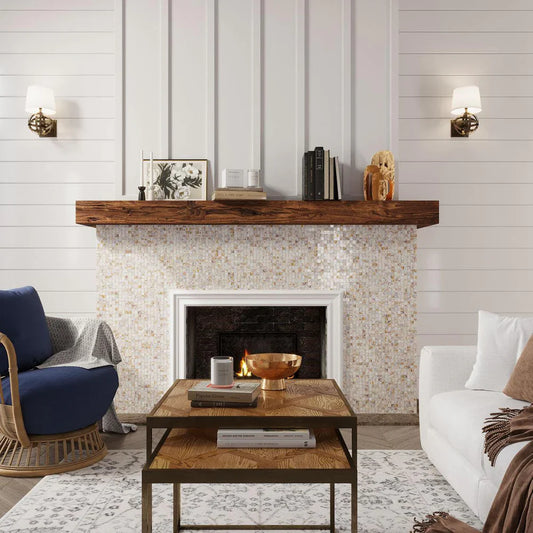 White Beige 12x12 Polished Square Shell Mother of Pearl Mosaic Tile (20 pack, 19.34 sq ft/case) - Sample