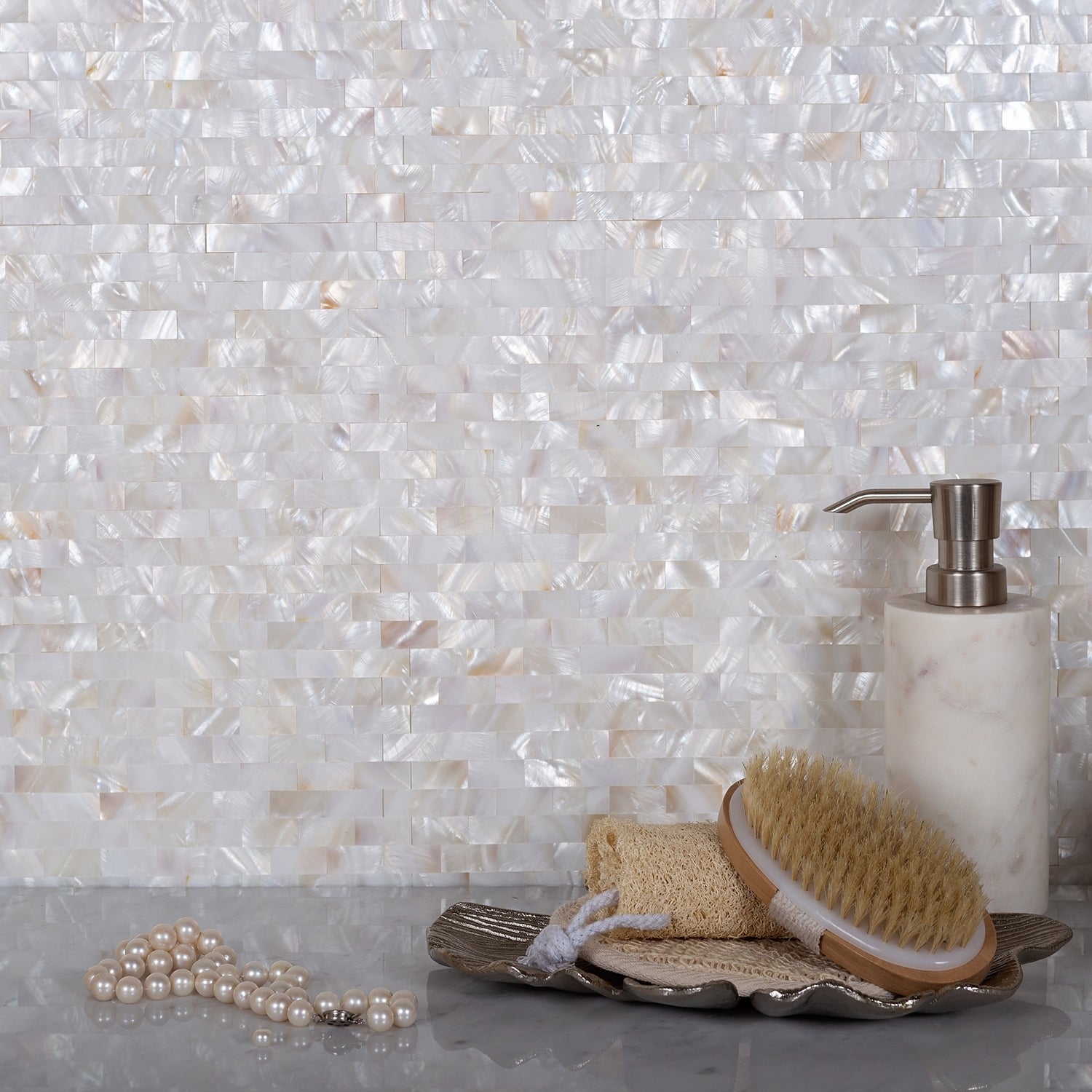 Shell White Polished Mosaic Tile