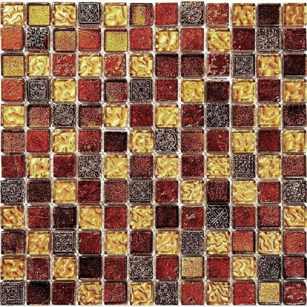 Gold and Red Mosaic Tile