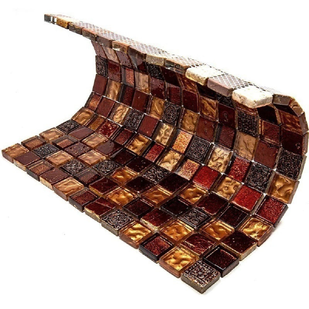 Gold and Red Square Tile