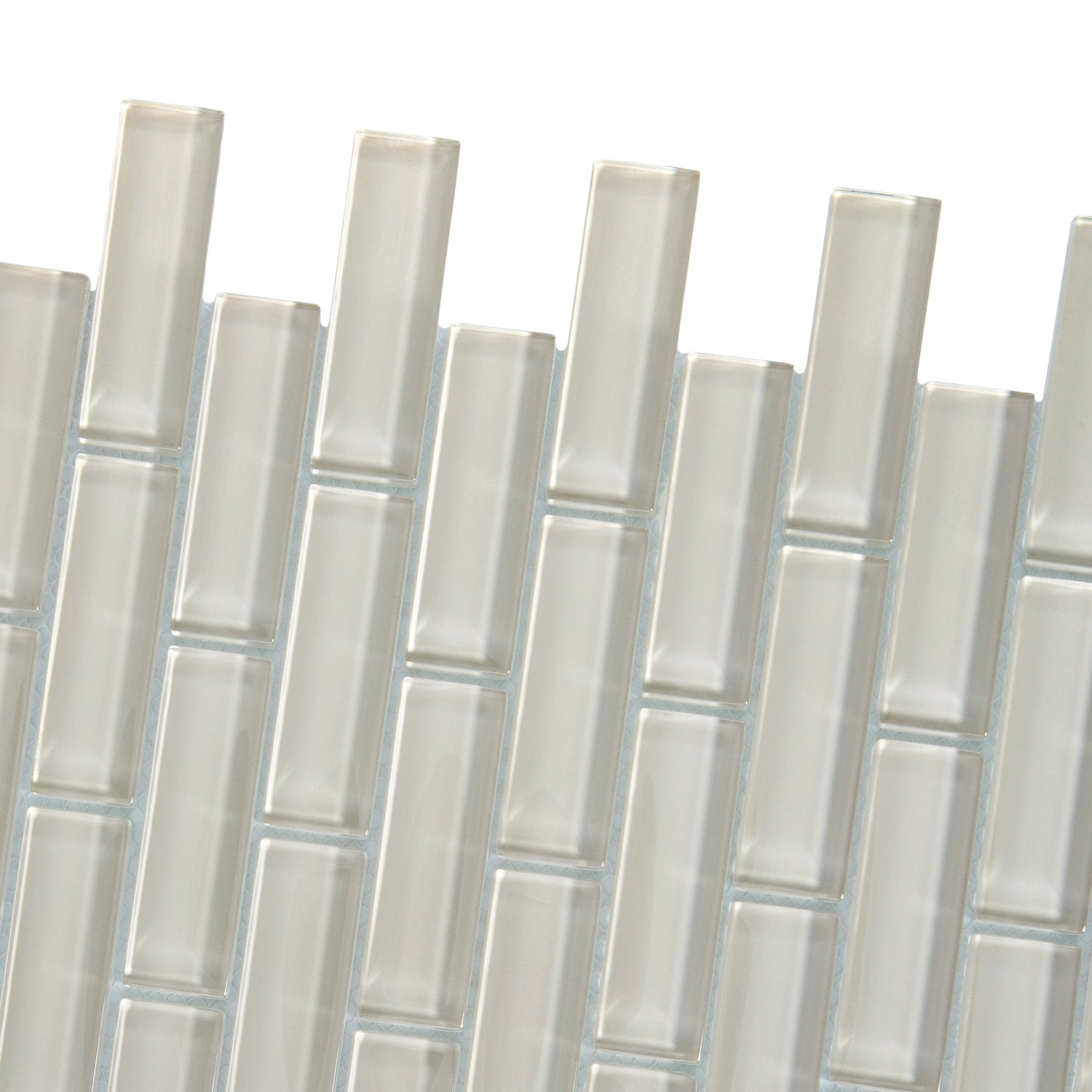 Light Taupe Beige Glass Mosaic Tile