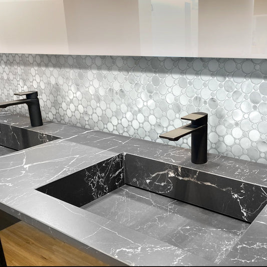 White Marble Penny Round Mosaic Tile
