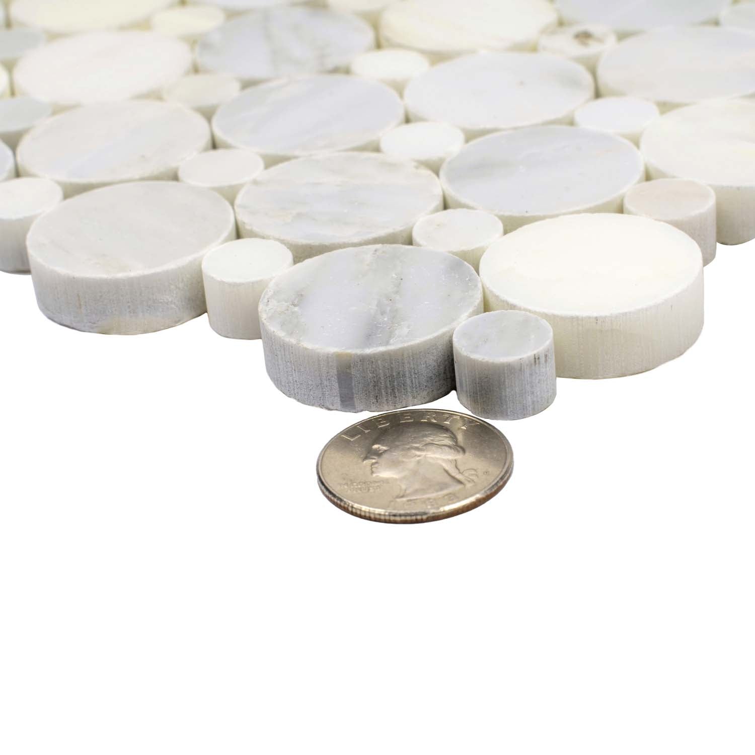 White Penny Round Mosaic Tile