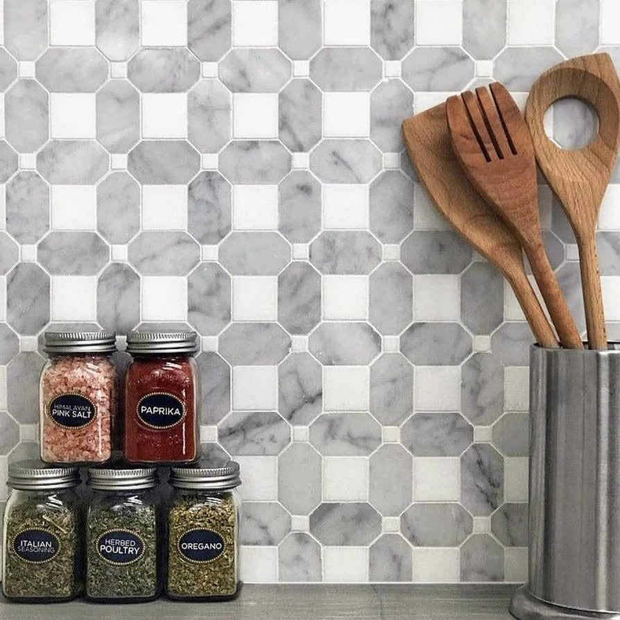 12x12 White and Gray Tile