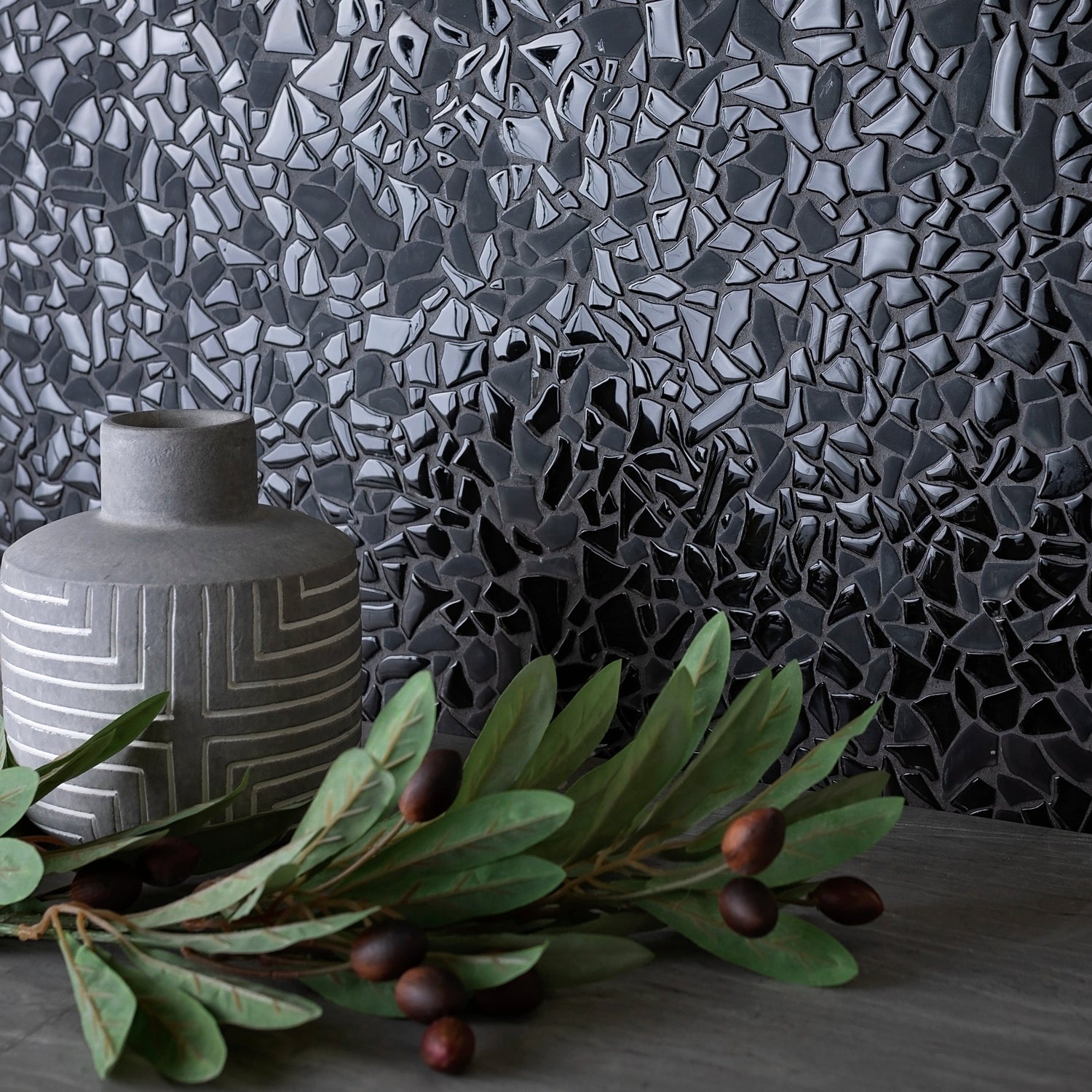 Black Pebble Polished Tile
