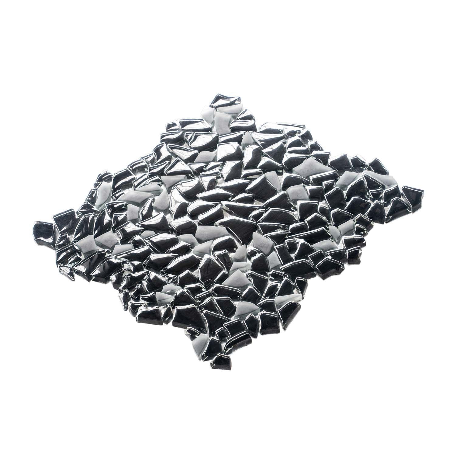 12x12 Black Pebble Glass Tile