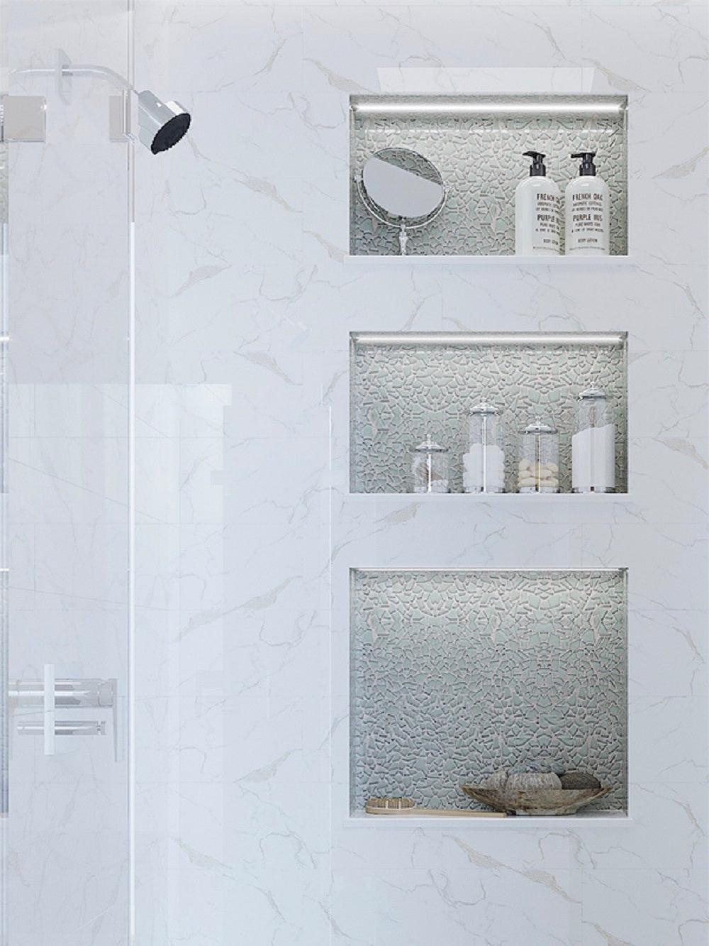 12x12 White Mosaic Tile