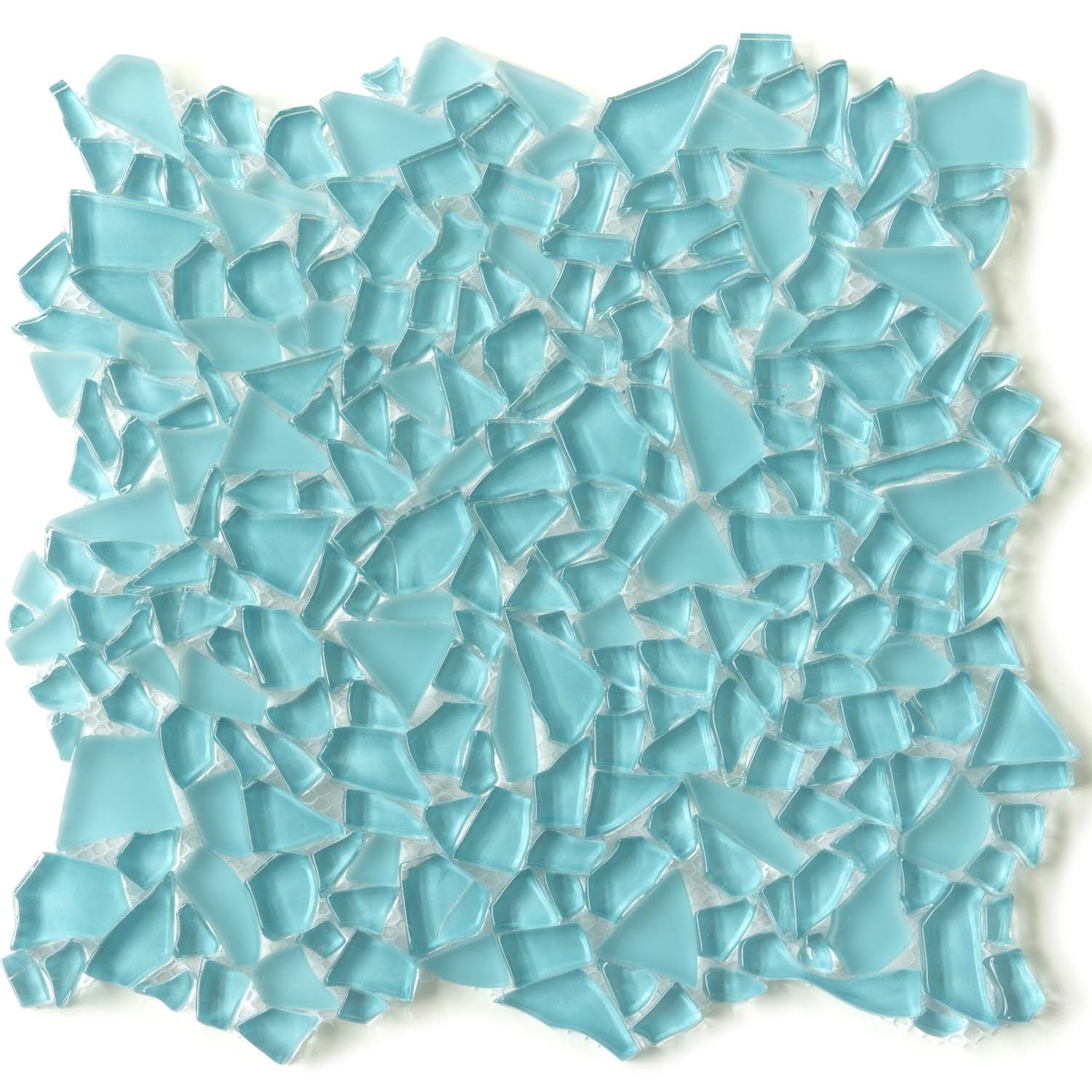Sky Blue Pebble Polished Mosaic Tile