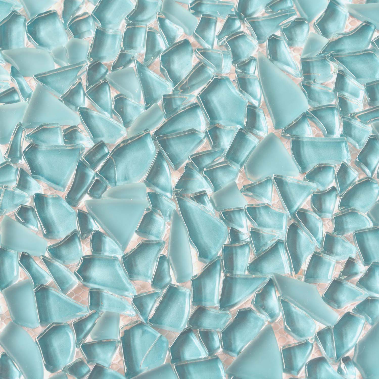 Sky Blue Pebble Polished Glass Tile