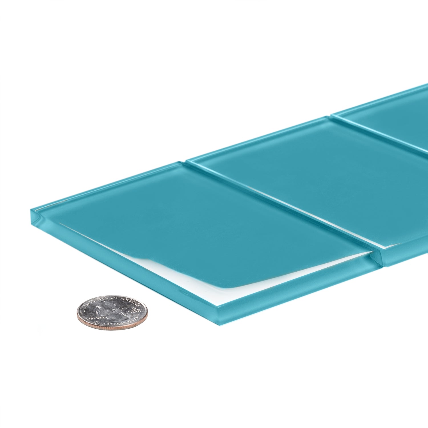 3x6 Sky Blue Polished Glass Mosaic Tile