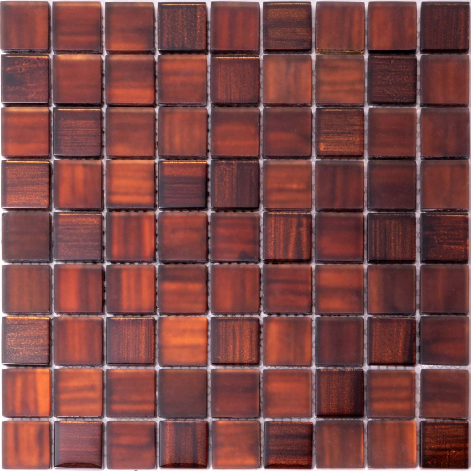 Shimmering Bronze Glass Mosaic Kitchen Tile