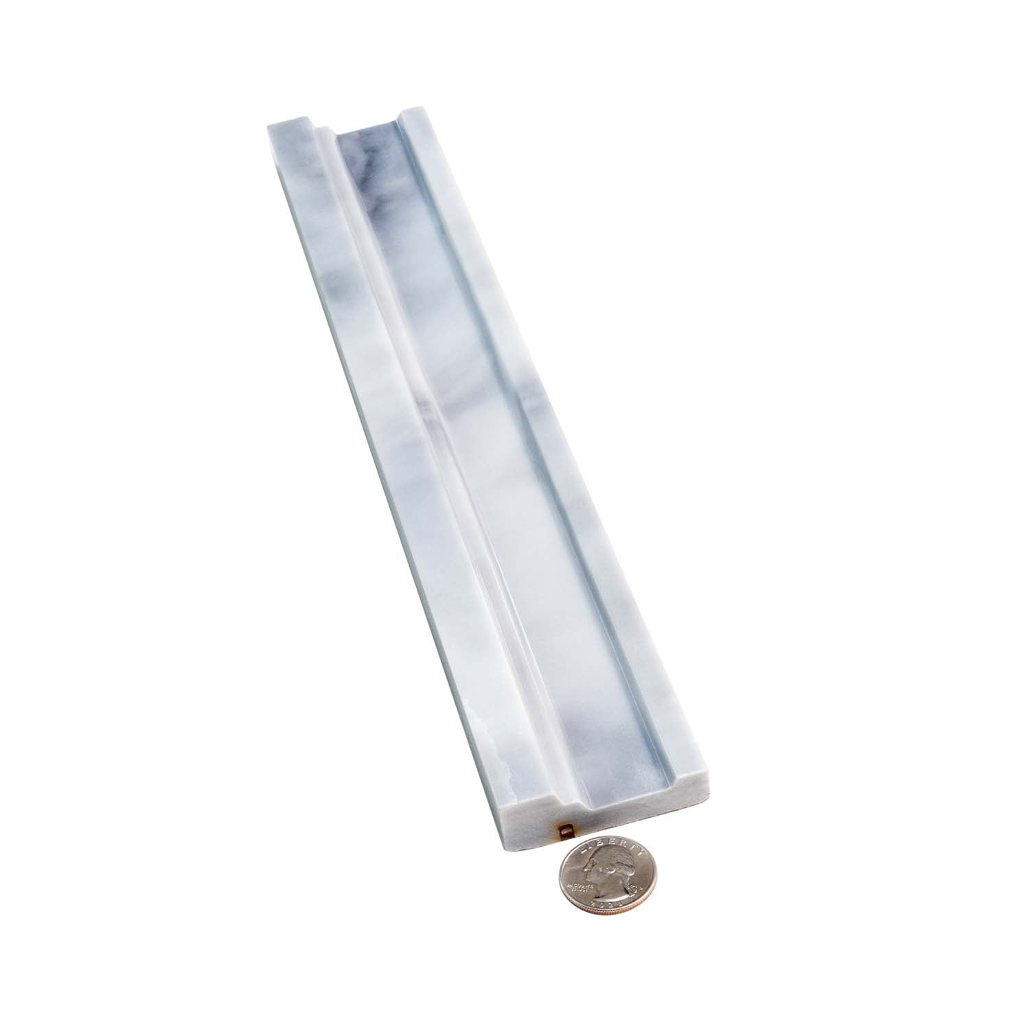 2x12 Gray Marble Polished Chair Rail Tile Trim