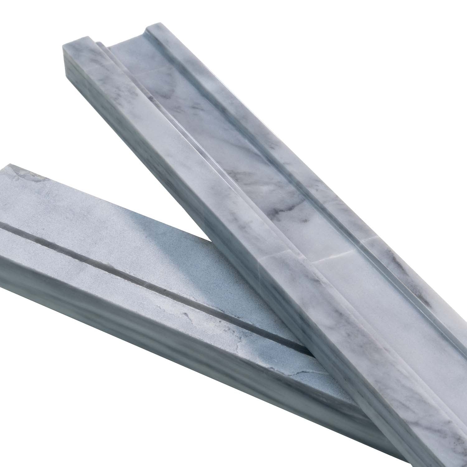 2x12 Gray Marble Polished Chair Rail Trim