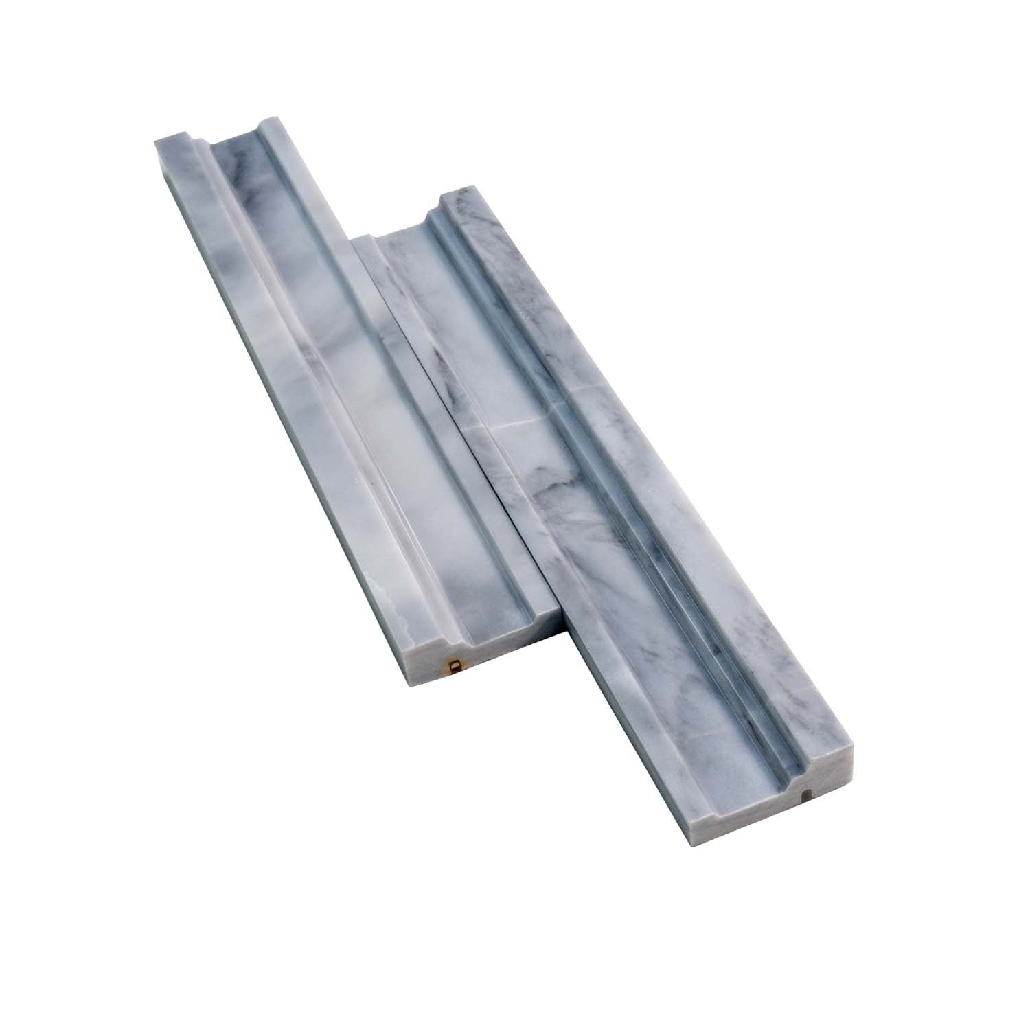 2x12 Gray Marble Polished Chair Rail Tile Trim