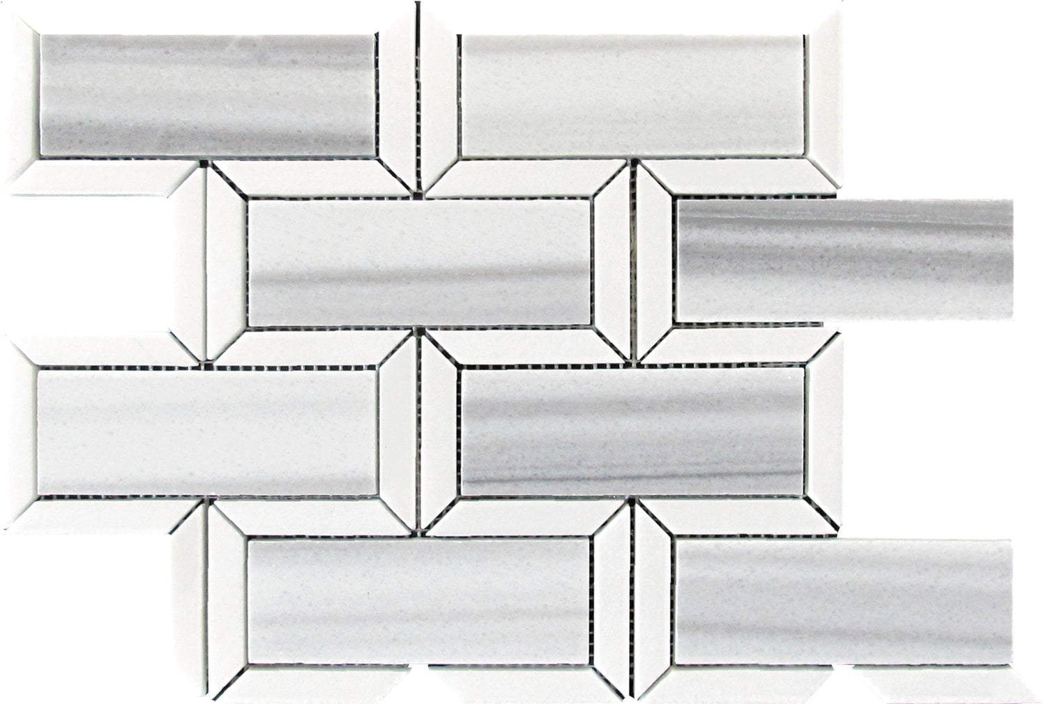 10x12 White and Gray Mosaic Tile