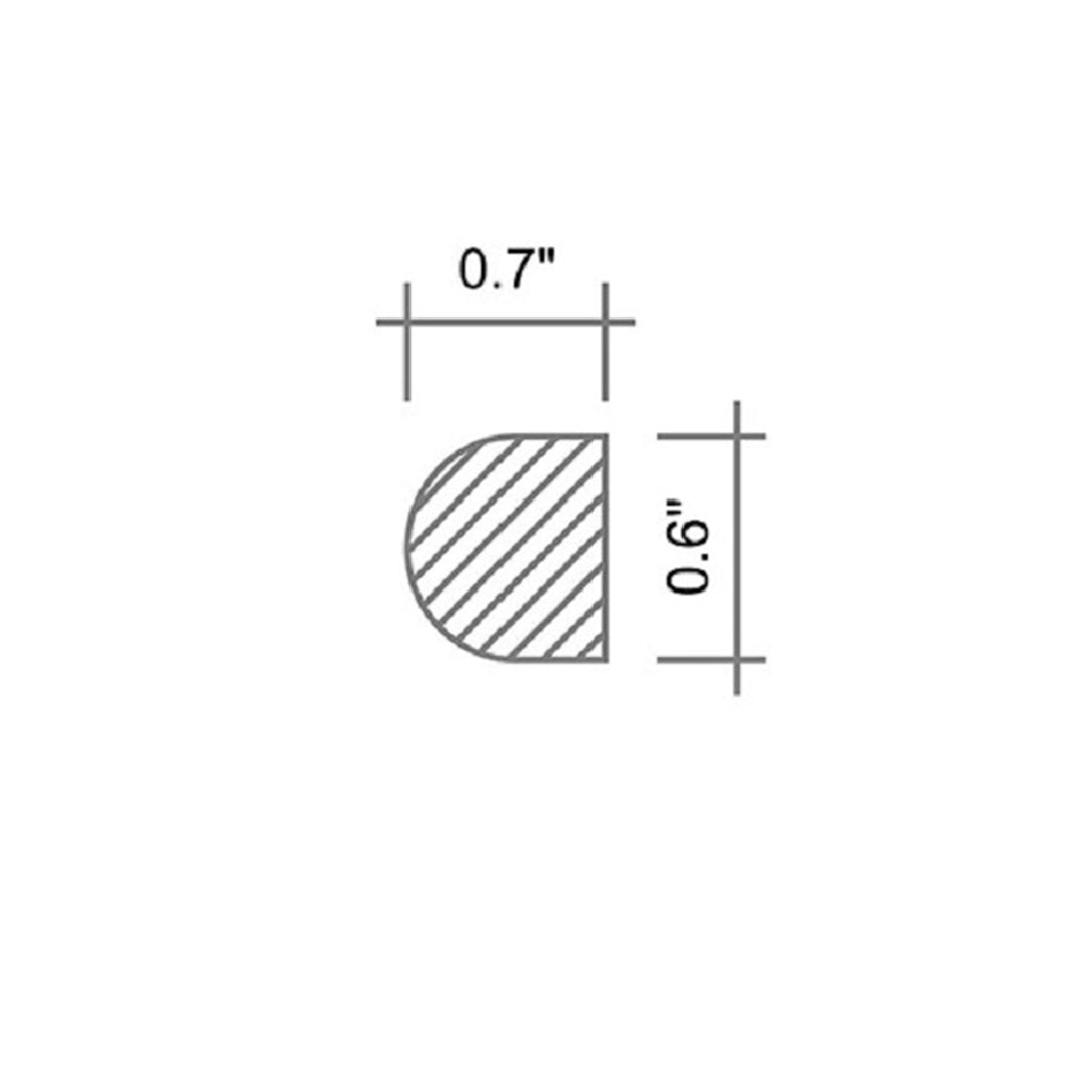 0.6x12 Black Marble Polished Pencil Tile Trim