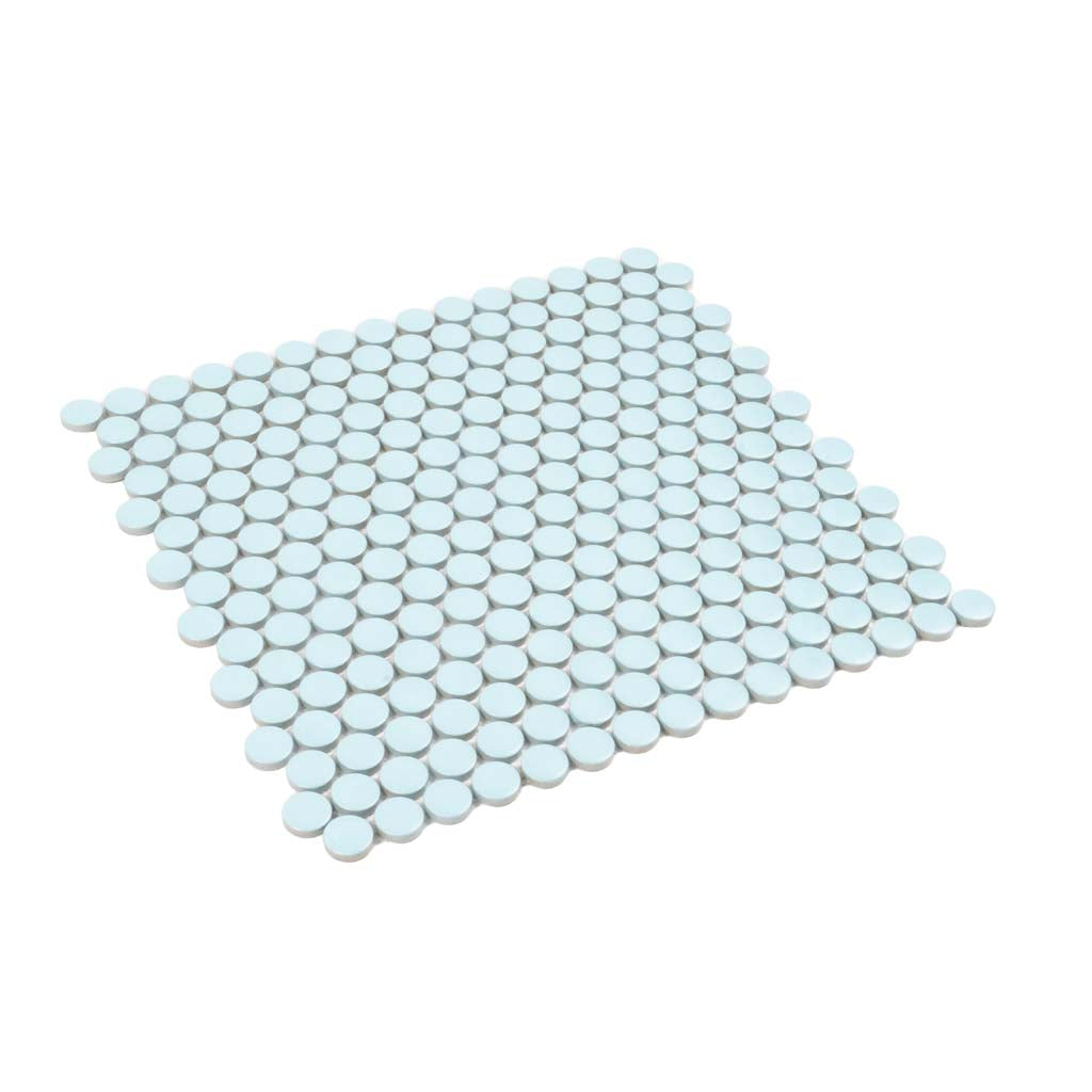 Magnificent Blue Penny Round Backsplash Tile