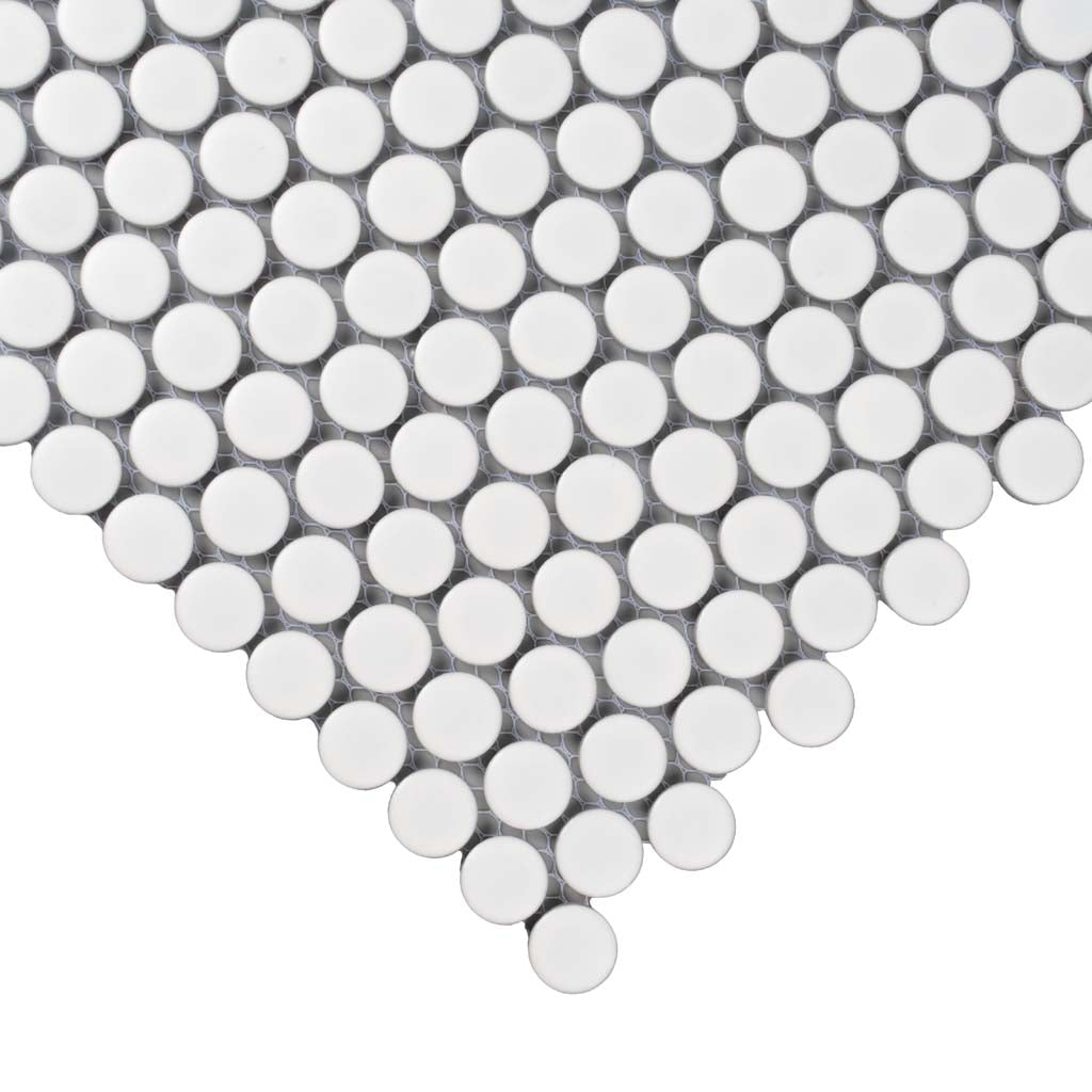 1x1 Cirkel White Penny Tile