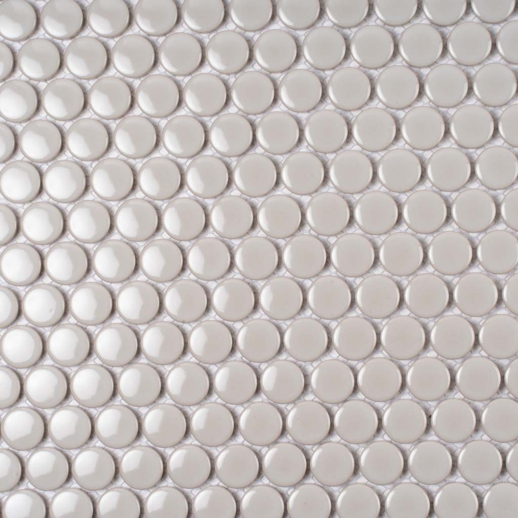 Cirkel Glossy Gray Penny Round Tile