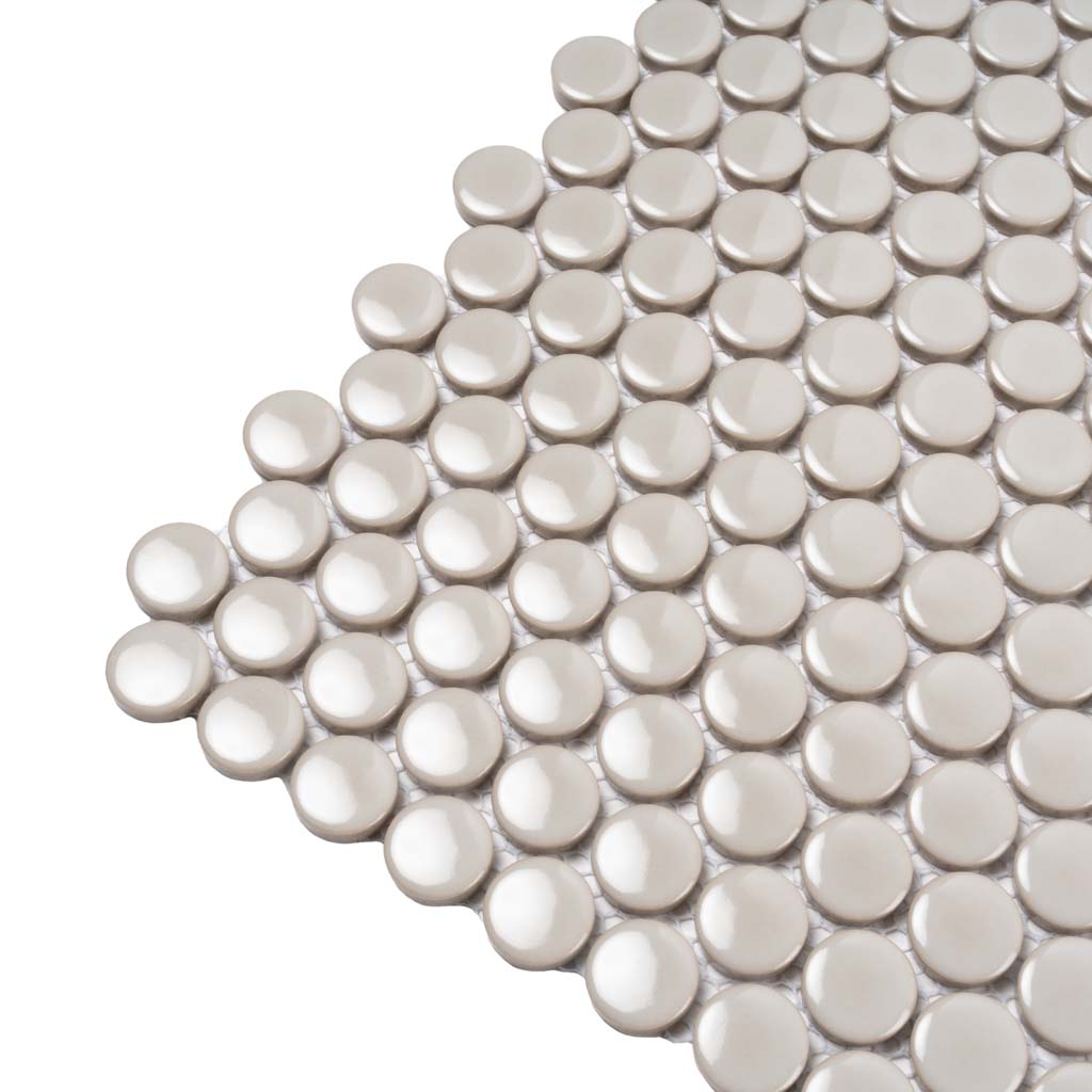 Cirkel Glossy Gray Penny Wall Tile