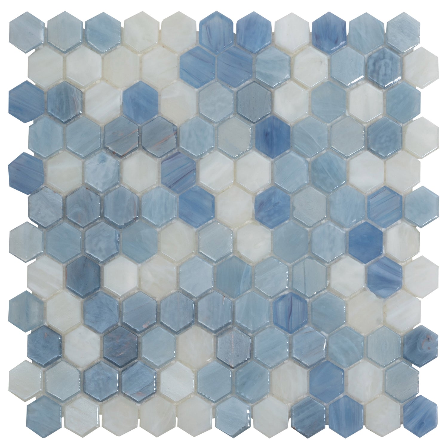Light Blue 11x11 Glossy Hexagon Glass Mosaic Tile (10 pack, 8.63 sq ft/case)