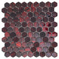 Berry Red 11x11 Glossy Matte Hexagon Glass Mosaic Tile (5 pack, 4.43 sq ft/case) - Sample