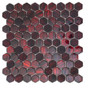 Sample - Berry Red 11x11 Glossy Matte Hexagon Glass Mosaic Tile (5 pack, 4.43 sq ft/case)