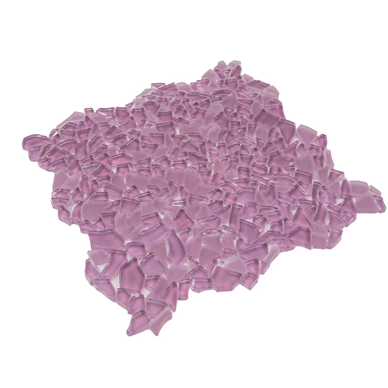 Orchid Pink 11x11 Glossy Matte Multi-shaped Glass Mosaic Tile (5 pack, 4.36 sq ft/case) - Sample