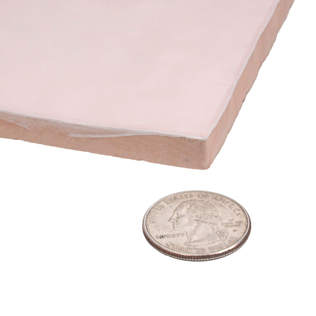 5x5 Soft Pink Polished Ceramic Tile
