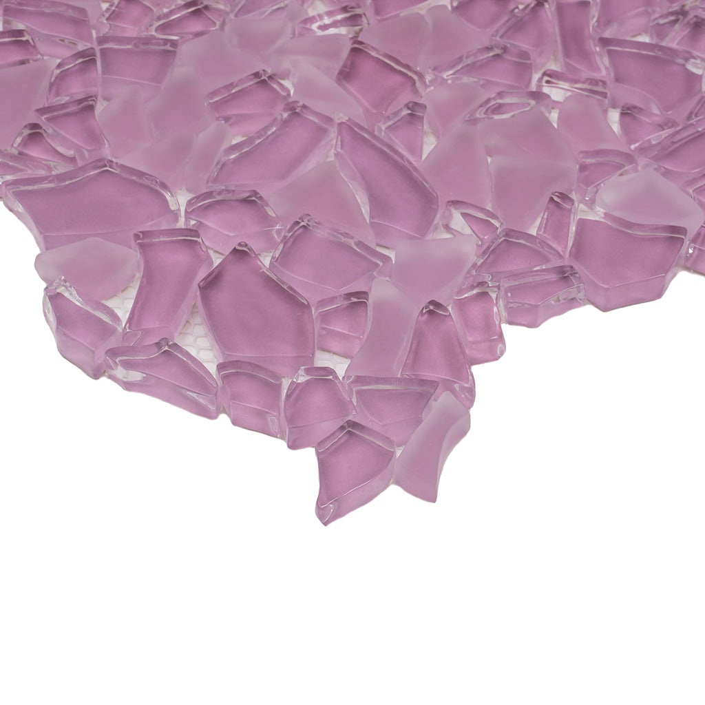 Orchid Pink 11x11 Glossy Matte Multi-shaped Glass Mosaic Tile (5 pack, 4.36 sq ft/case) - Sample